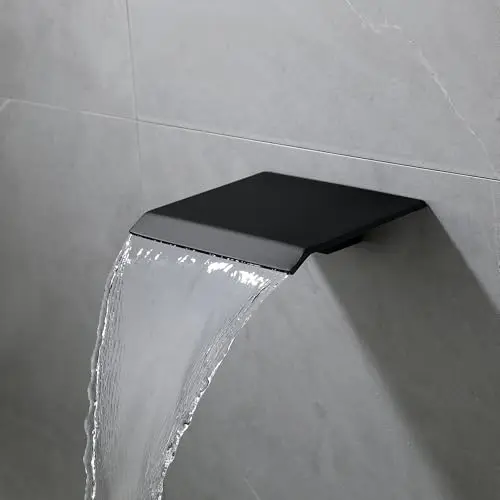 

7 Inch Matte Black Wall-Mounted Waterfall Tub Spout Faucet For Bathtub