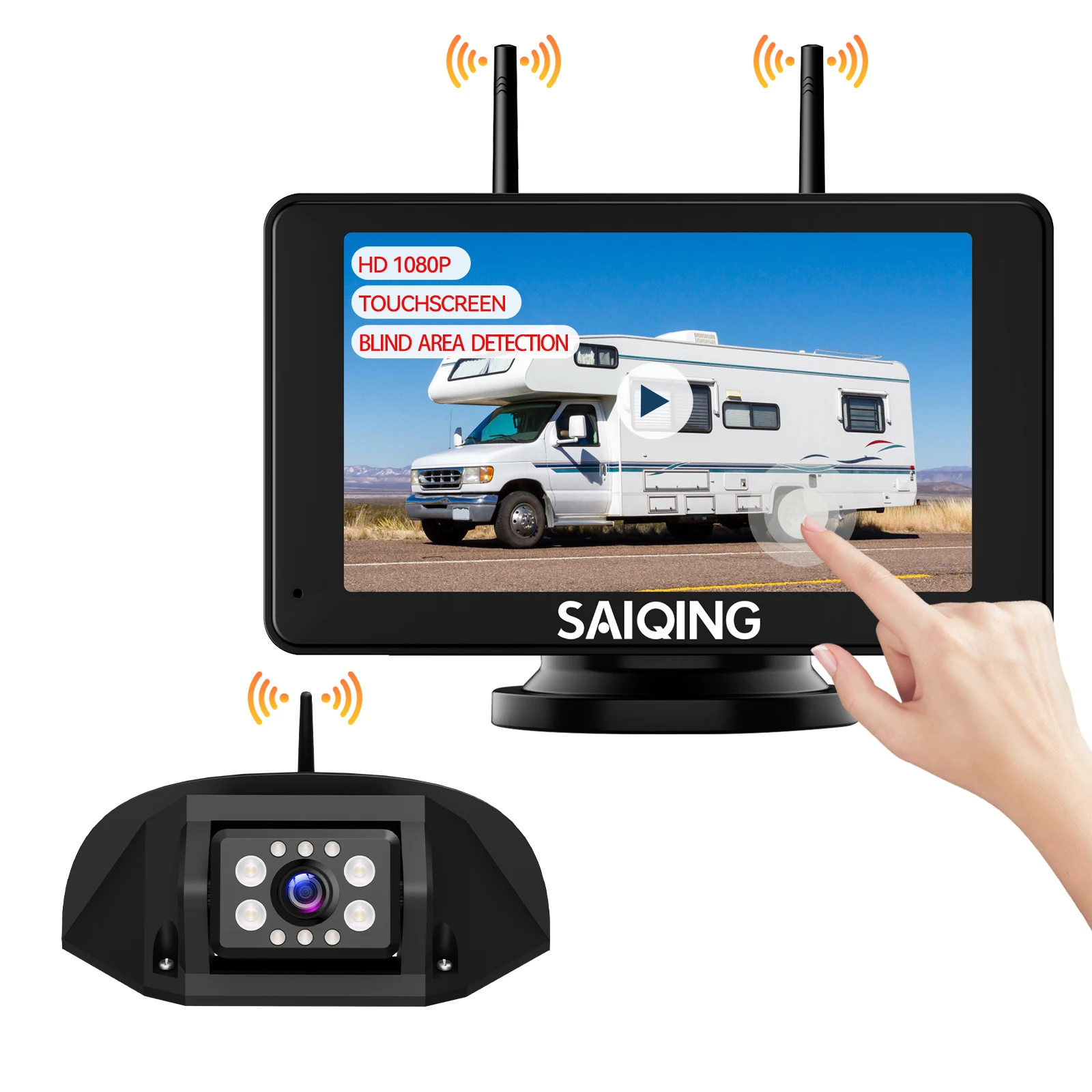 Wireless Backup Camera System Bsd, Rear View Camera with Monitor for Rvs