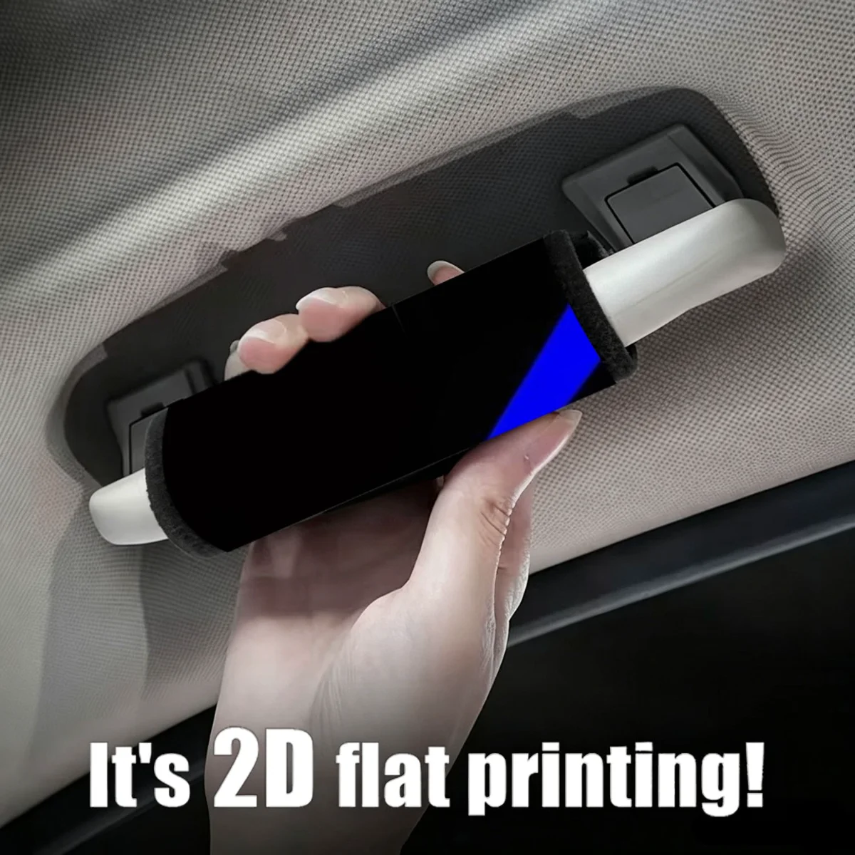 

Blue Stripe Print Soft Car Door Handle Protector Cover Anti-scratch Wear Resistant Grab Sleeve Fit Sedan SUV Auto Interior Decor