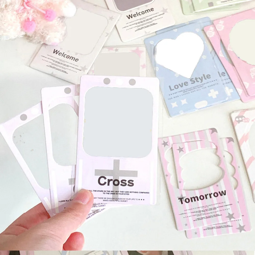 Mini funda de tarjeta de 15 piezas, Material de embalaje para sesión fotográfica ahuecada, decoración de fotos, borde de tarjeta, tarjeta de fotos de Idol