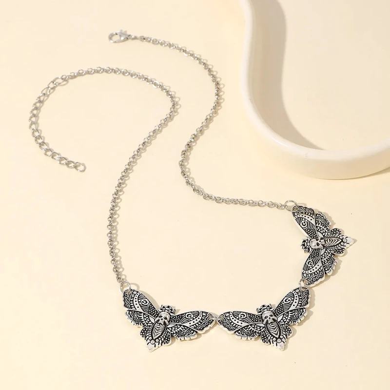 Gothic Death Moth Butterfly Choker Necklace,Choker, Butterfly necklace, Butterfly Months Choker Necklace,Sugar Skull Gothic Rock