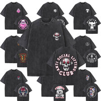 Anti Social Lifting Club Skeleton Gym Pump Cover T-shirts Men Women Funny Fitness Workout Bodybuilding Washed Vintage T Shirts