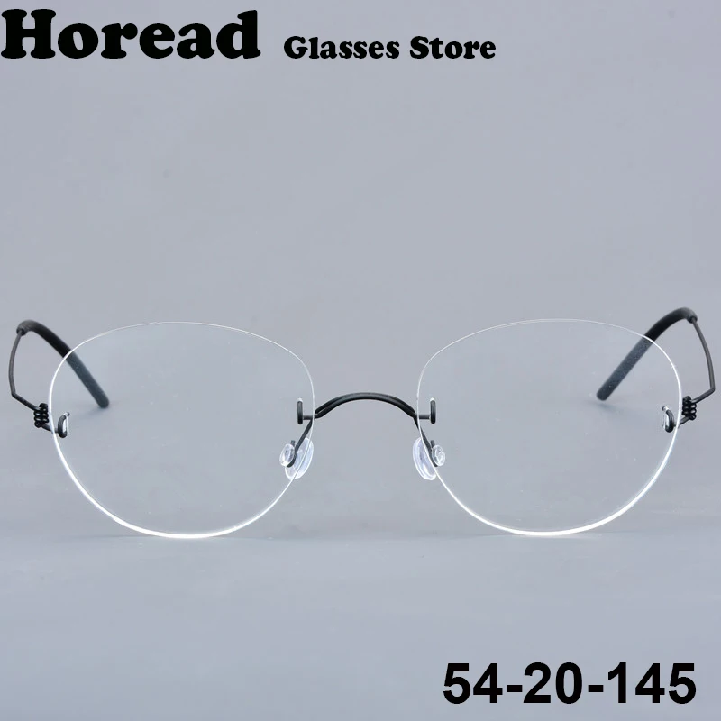 

2025 Denmark Brand Rimless Oval Glasses Frame Pure Titanium Fashion Ultralight Egg Shape Eyeglasses No Pressure Eyewear