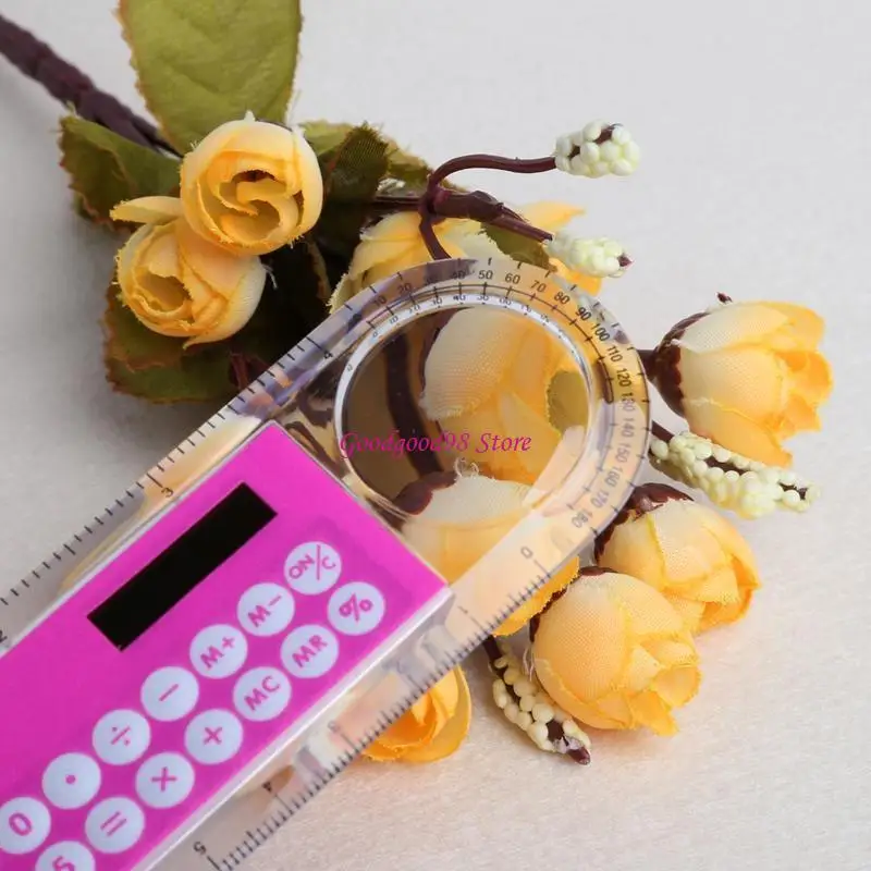 Mini calculatrice numérique, règle 10cm, 2 en 1, papeterie pour enfants, cadeaux scolaires bureau