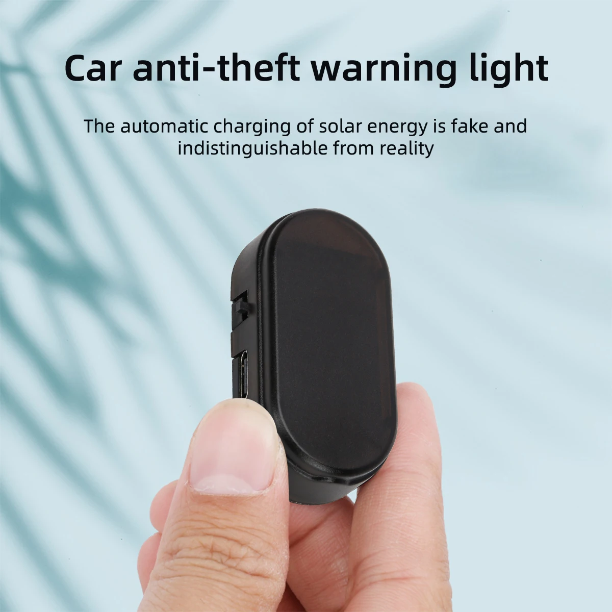 Car Mini LED Solar Warning Light Night Security Simulation Alarm Wireless Anti-theft Warning Light Red Flash Interior Decoration
