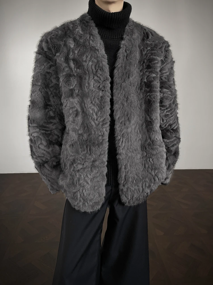 الرجال الفراء البدلة سترة الرجال 2025 الخريف الشتاء جديد الراقية الفراء التكامل القطن وسادات مبطنة كم طويل بلون سترات #3