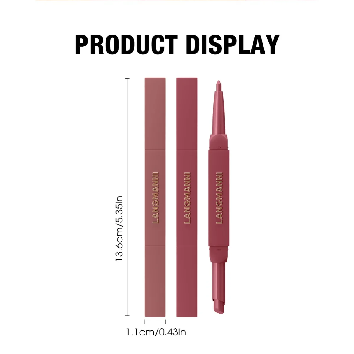 Dual Head Matte Lipstick & Lip Liner,Silky Smooth Non-Drying Velvet Ink Lip Makeup, High Pigment Long Lasting Define & Fill Lips