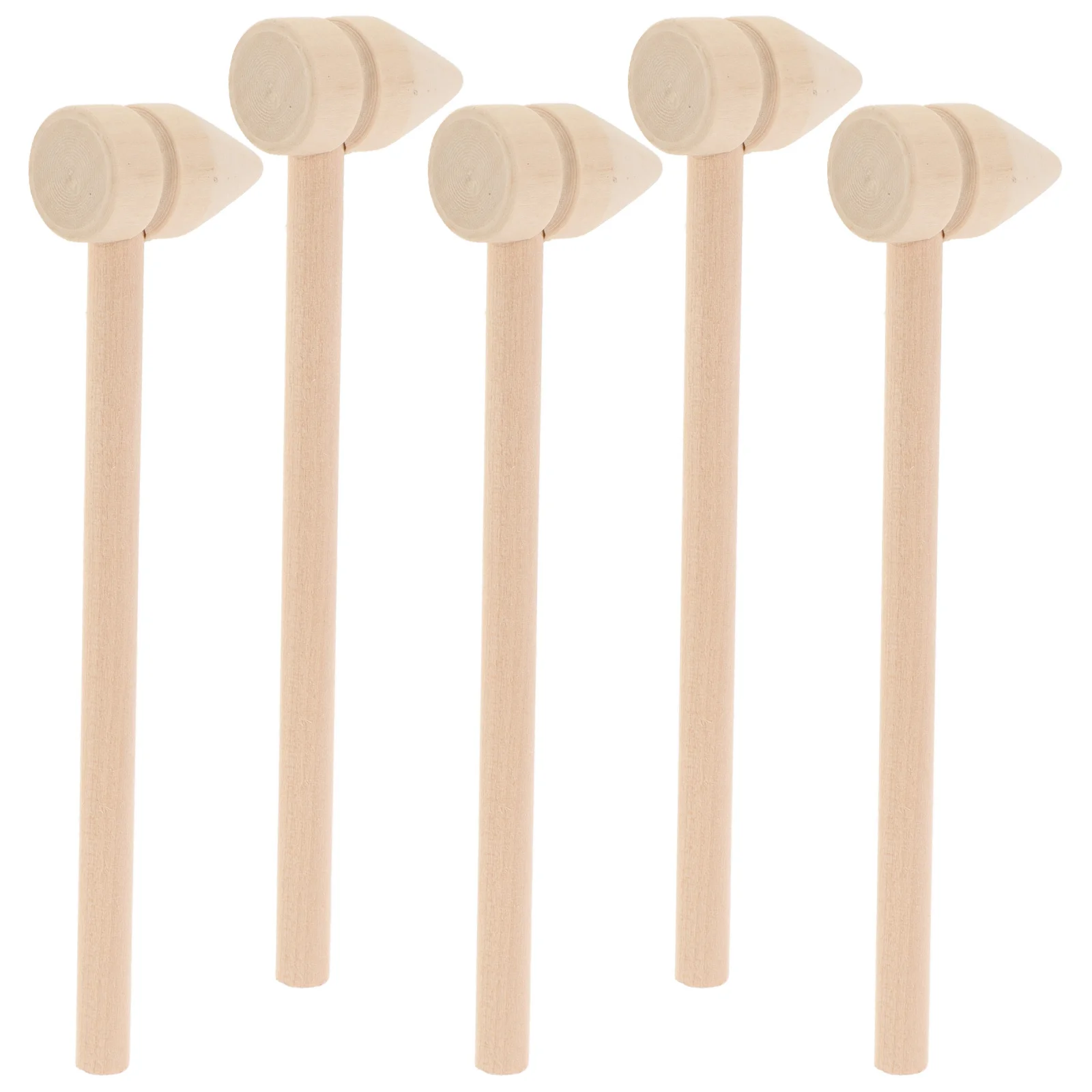 5pcs Mini Wooden Hammers For Kids Small Portable Wood Mallet Game Prop Blocks Building Pounding Play Mallet Hammer Tool Wood