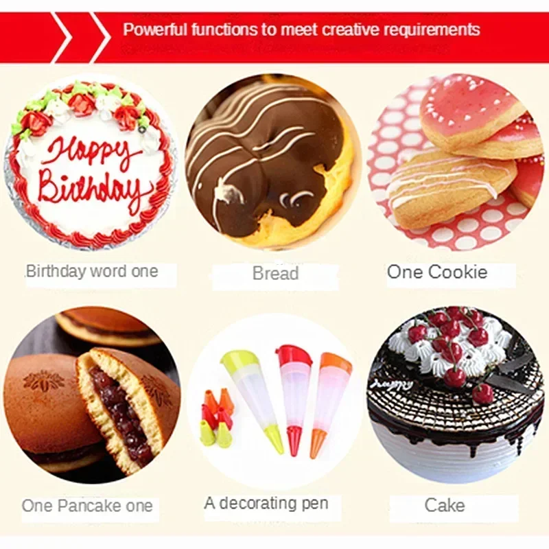1pc Pastry nozzles Silicone Writing pens Chocolate decorating tools Drizzles Cream cups Cookies Tube nozzles Kitchen accessories