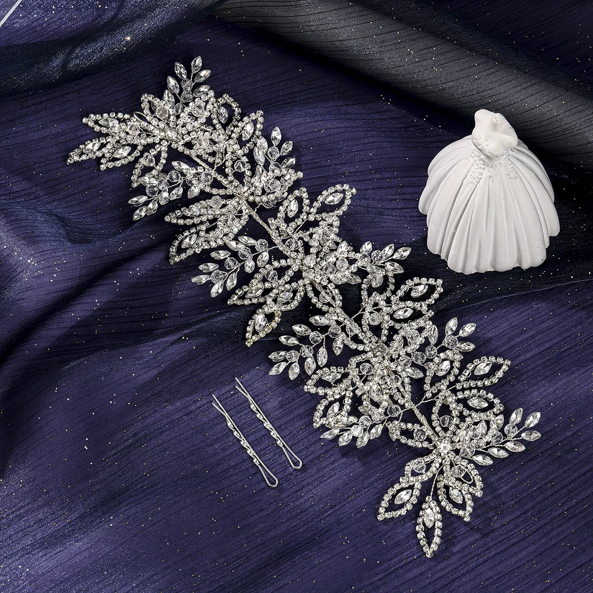 Crystal Leaf Bridal Headband Classic Heavy Industry Luxury Crown For Women European and American Party Hair Bands Headwear