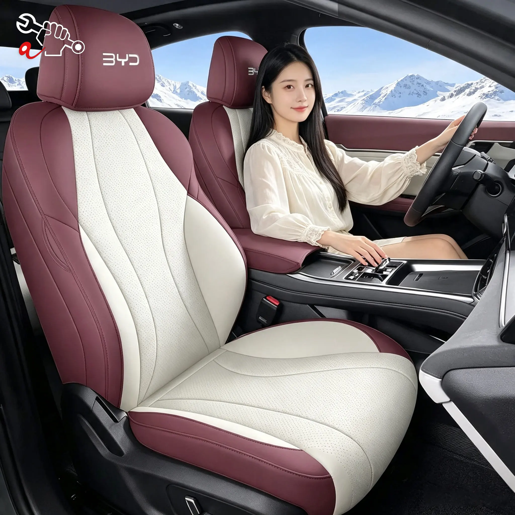 Left-Drive Car Seat Cover For BYD Seal 07 EV 2025-2026 Custom Fit Seat Cover Full Surrounded Seat Protection Cushion Auto