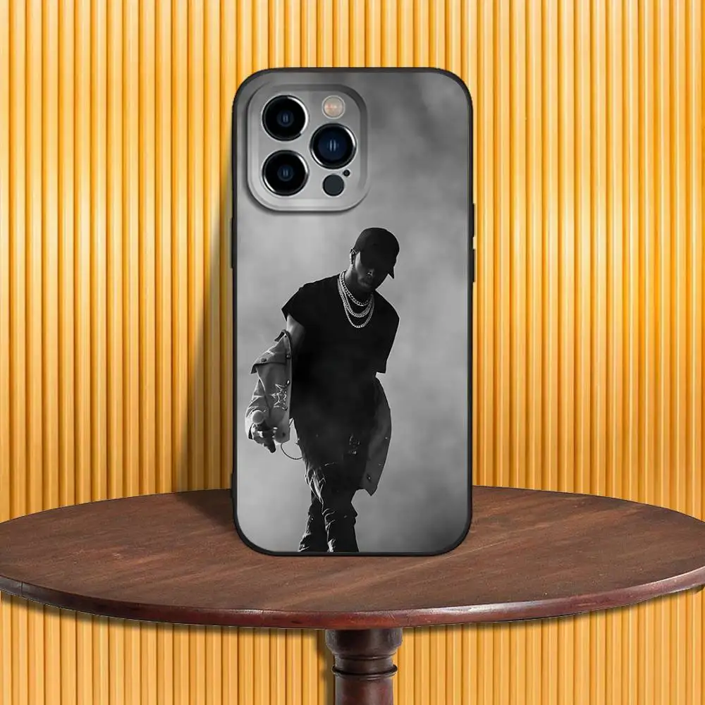 حافظة هاتف B-Bryson Tiller لهاتف iPhone 16,15,14,13,12,11,Pro,Max,Plus,X,XS,SE4,E,Mini,Soft Black Case