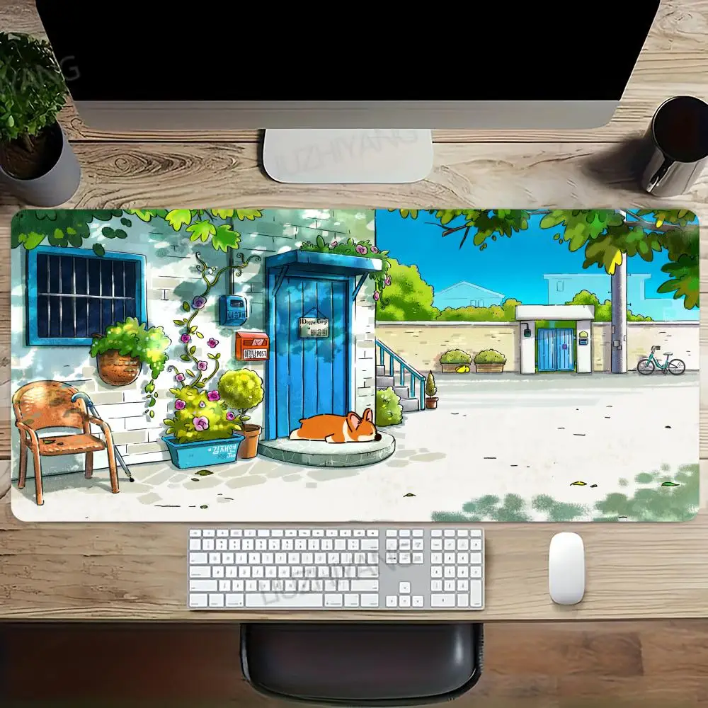 

Коврик для мыши с милой собакой XL, компьютерные аксессуары, офисные игровые настольные коврики, резиновые противоскользящие коврики для игровой клавиатуры, коврики для мыши XXL, настольные коврики 40x90