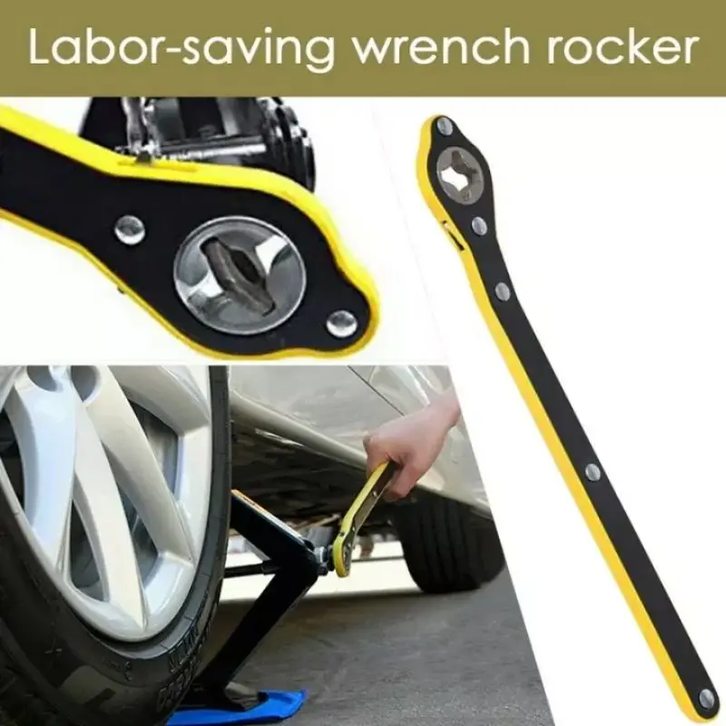 Auto Labor-saving Ratchet Wrench Carro Jack Chave de Catraca Carro Scissor Chave Spanner Pneu Roda Lug