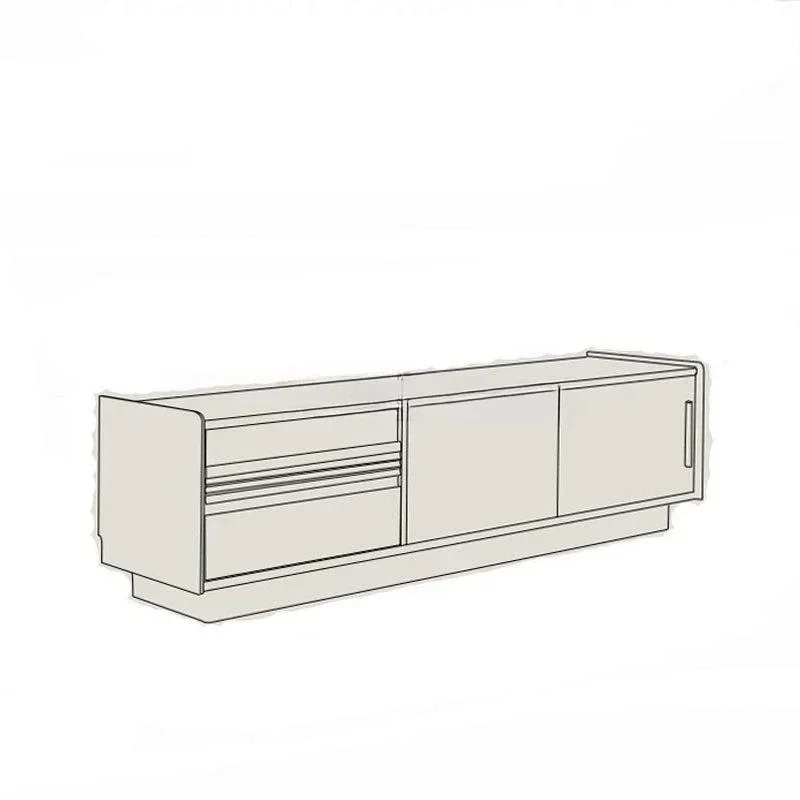 Nordic black walnut solid wood TV cabinet modern simple living room small apartment sensor light floor floating floor cabinet