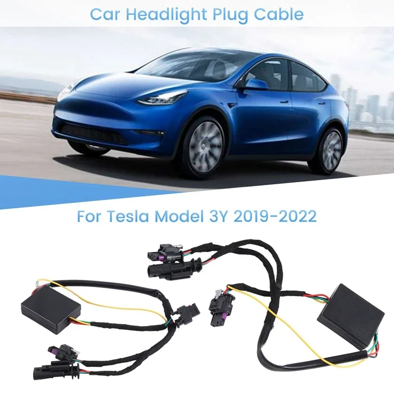 

X-T Black Headlight Plug Cable ABS Headlight Plug Cable For Tesla Model 3/Y 2019-2022 Plug