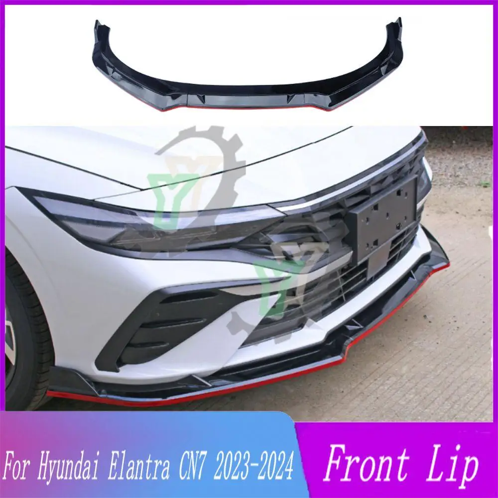 For Hyundai Elantra CN7 New 2023 2024 Car Front Bumper Lip Spoiler Splitter Diffuser Detachable Body Kit Cover Guard