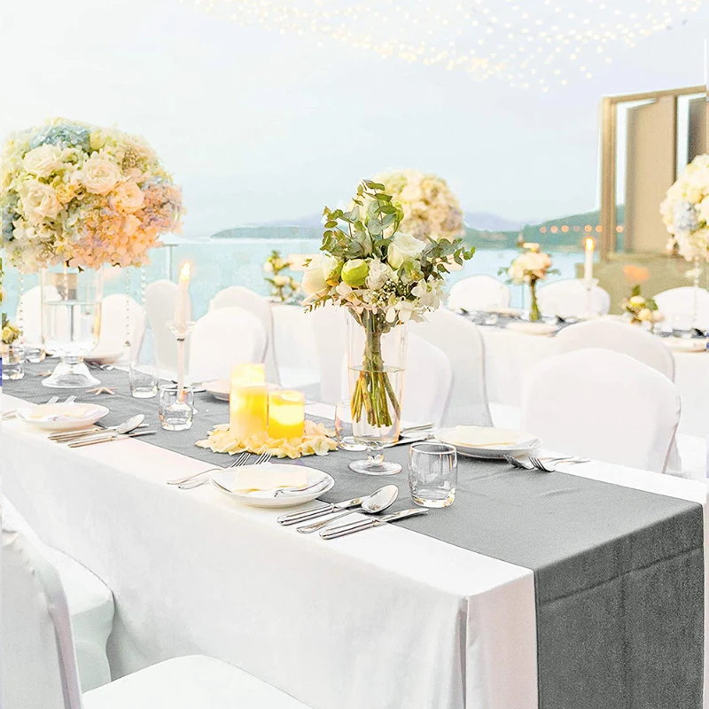Satin Table Runner For Wedding Party Event Banquet Table Runner Luxury Dinner Tablecloth Home Wedding Table Decoration