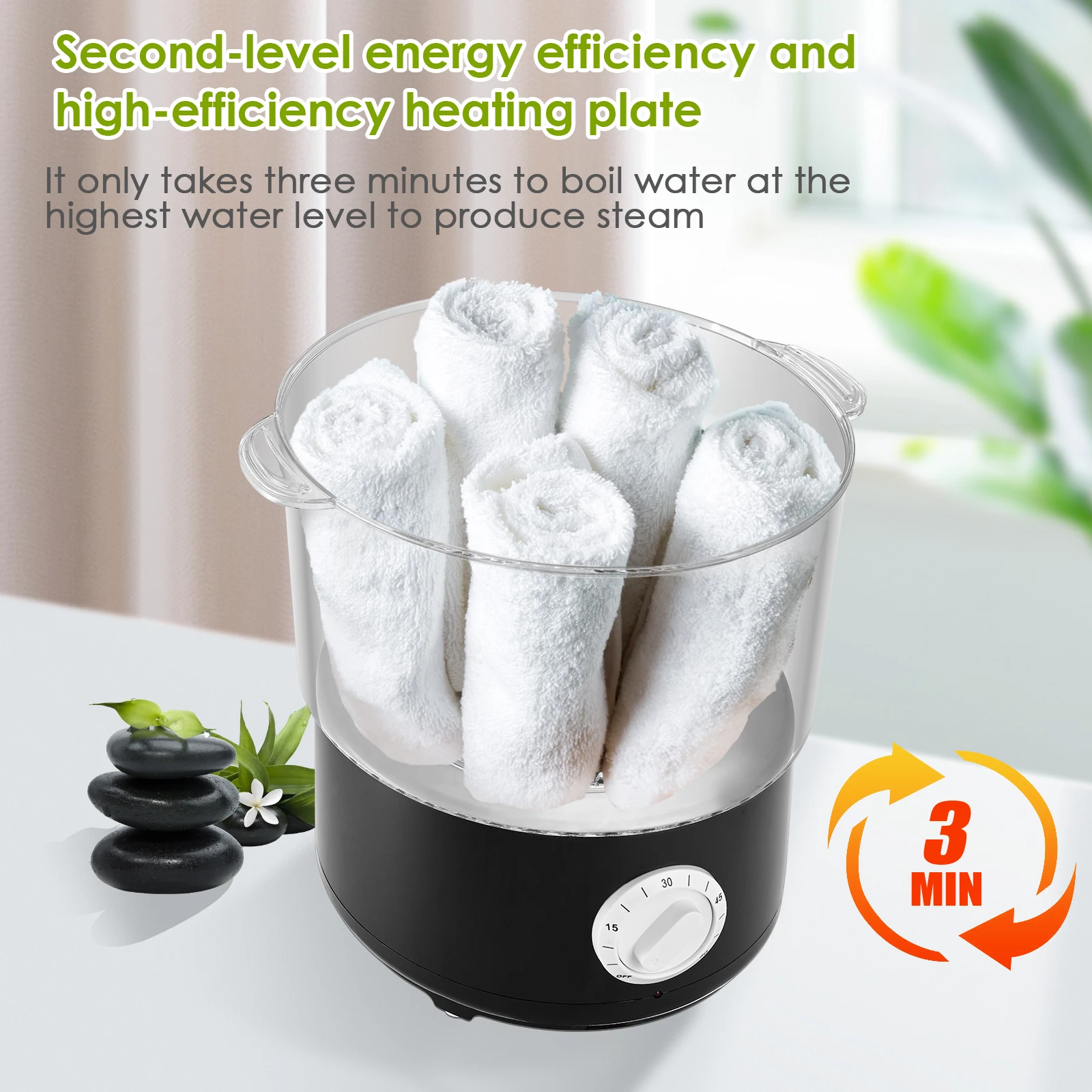 Quick heating Spa Towel Stone Warmer Heater Towel Steamer Daytime Multiple Use For Nail Salon Barber Shop And Hot Shaving