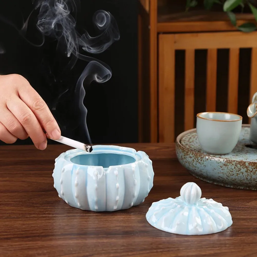 Cactus Shape Ceramic Ashtray Ornaments Living Room Bedroom Effect Office Cactus Covered Ashtray Crafts Birthday Gifts