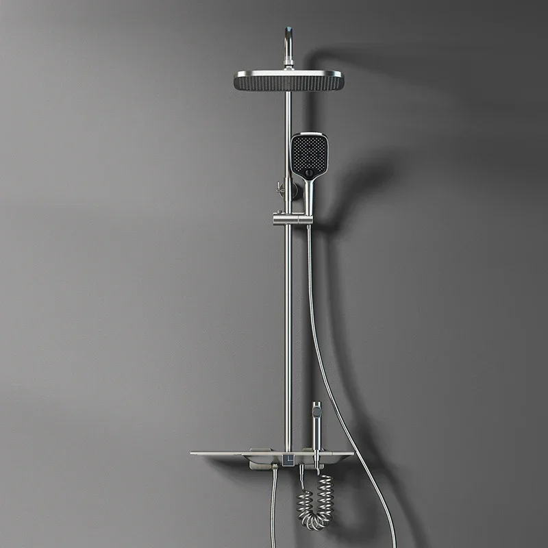 Gun Grey Shower Set Pressurized Bathroom White Bathroom Shower Set All Copper Household Shower