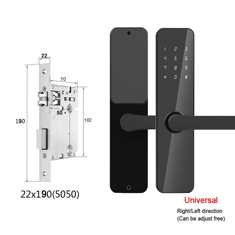 TTLock kontrola aplikacji inteligentny zamek cyfrowe zamki z uchwytem elektroniczny zamek do drzwi klawiatury do wypożyczenia domowy Hotel Bluetooth