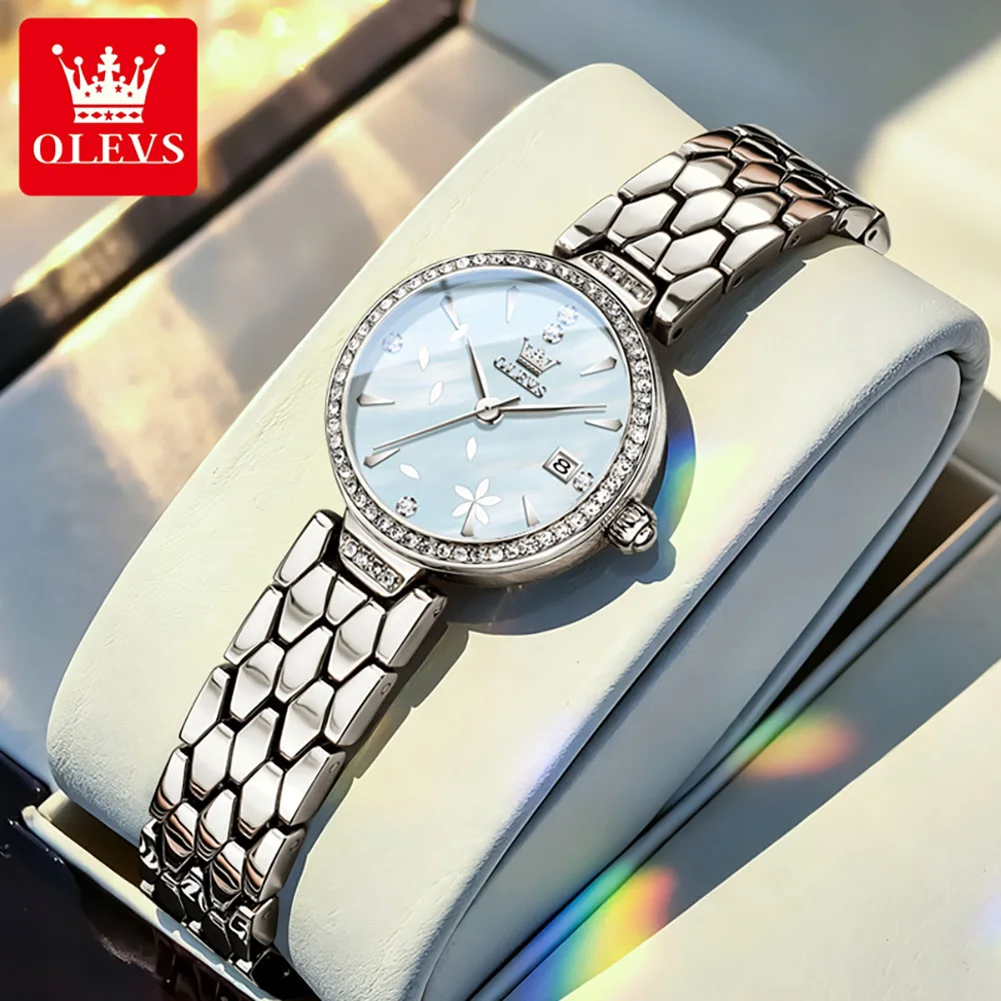 OLEVS Woman Watches Original Waterproof Date Quartz Wristwatch Dress Ultra-Thin Dial Watches For Woman Gifts Reloj Mujer 5689