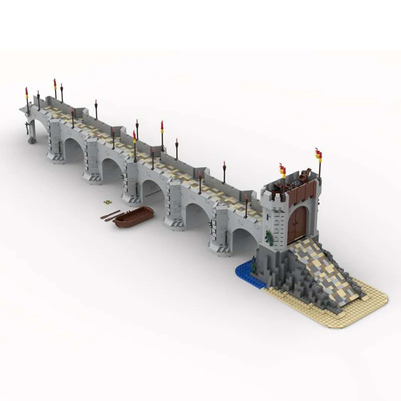 2640 stuks stedelijke stijl modulaire ridderkasteelbrug bouwstenen set inclusief montage-tutorial geschikte familie-interactie