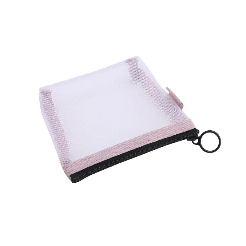 Mini Transparent Nylon Mesh Card Bag Credit ID Card Organizer Portable Coin Purse Lipstick Earphone Data Line Key Storage Bag