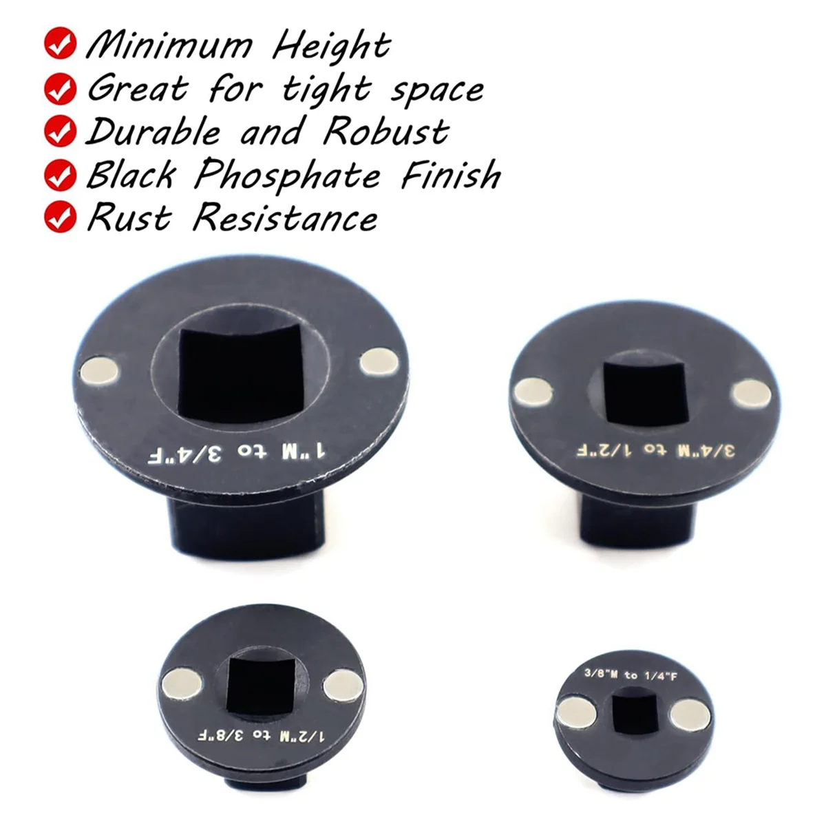 

ABNJ 4PCS Low Profile Impact Socket Adapter Set. Drive Ratchet Adapter Set