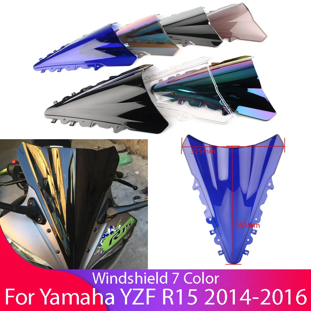 Motorcycle Windshield For Yamaha YZF R15 V2 2013 2014 2015 2016 YZFR15 Double Bubble WindScreen Accessories Fairing Deflector