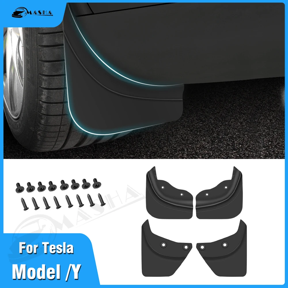 Upgraded Mud Flaps Splash Guards For Tesla Model Y 2020 2021 2022 2023 Mudflap Fender Flares Fit For Front / Back Y Accessories