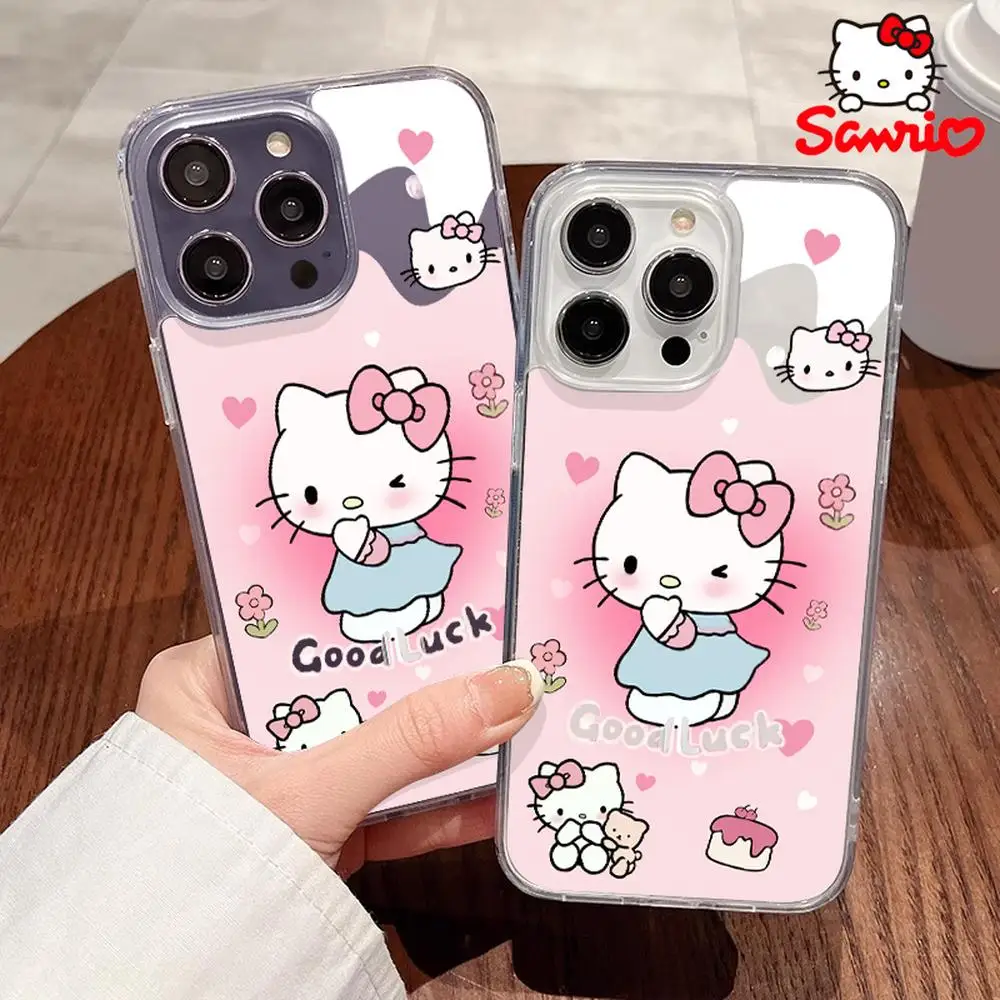

Hello Kitty Phone Case Iphone 16/15/14/13/12/11/x/xs/xs Max Woman Iphone Cases Sanrio Kt Cute Accessory Kitty Cat Toys