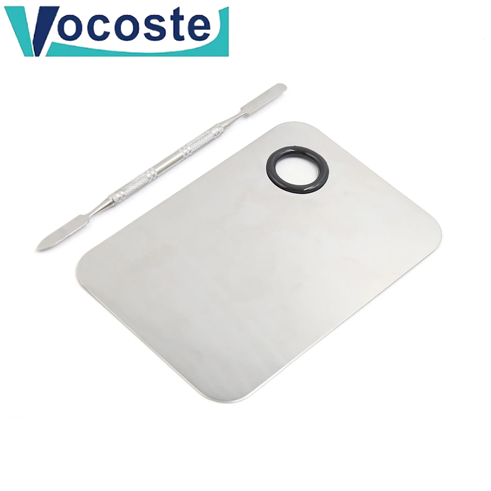 VOCOSTE Stainless Steel Color Palette Nail Color Palette for Nail Color Mixing Display False Nail Tips Drawing Manicure Tools