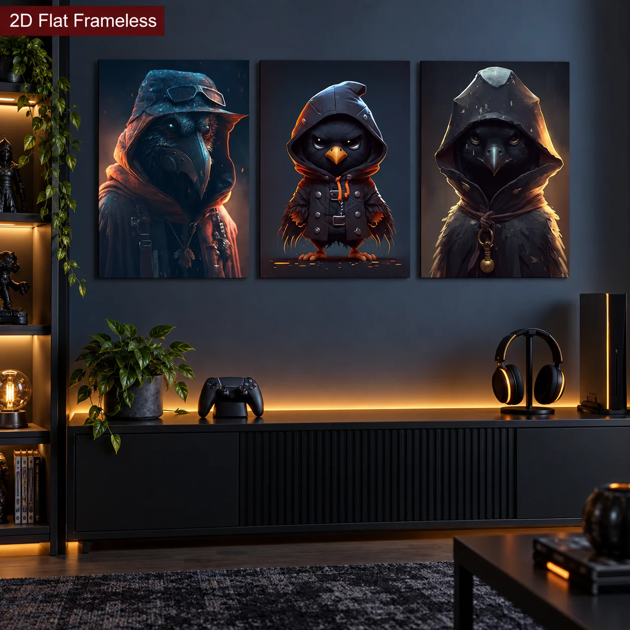 3 cartoon birds wearing hooded jackets, perfect for dreamy themed decoration. It is an excellent gift for friends and family, su