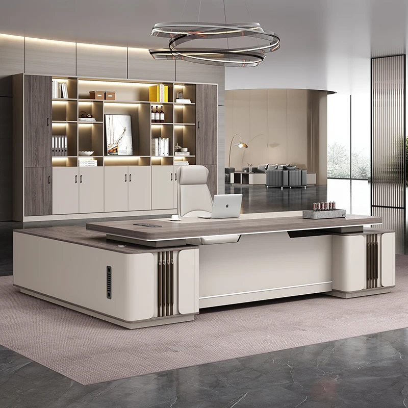 

Light Luxury High Quality Boss Table Designer European Storage Luxury Computer Desks Organizer Accessories Muebles Furniture