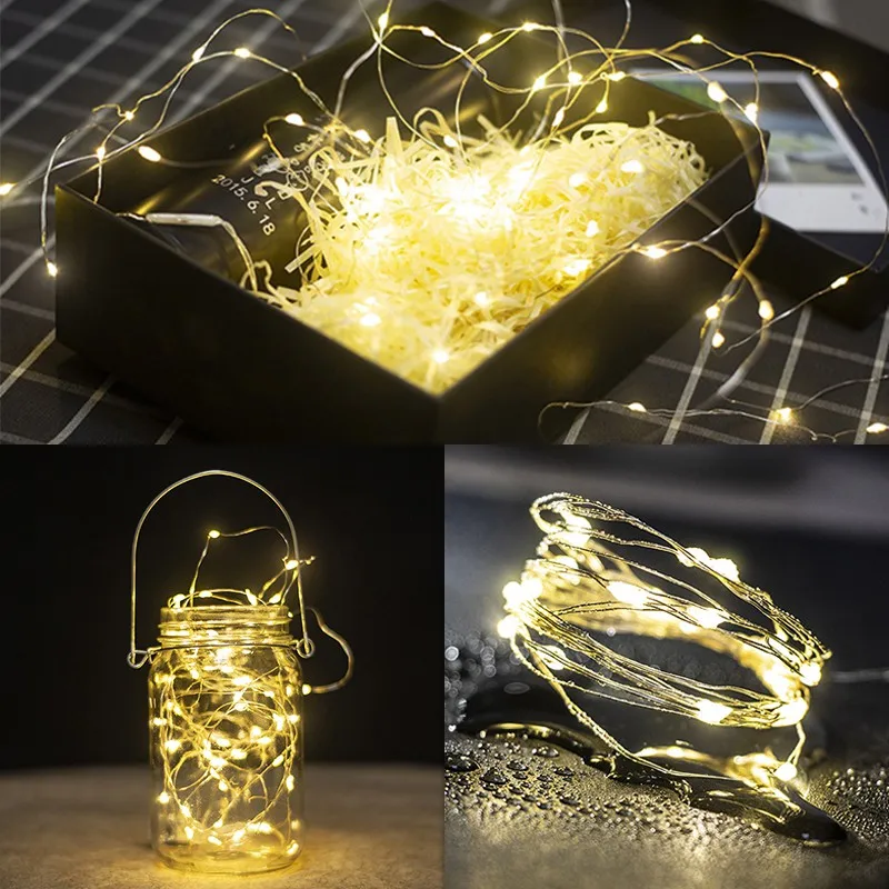 10Pcs LED Fairy String Lights 2M Battery Operated Smart Flashing for Party Christmas Holiday Decoration
