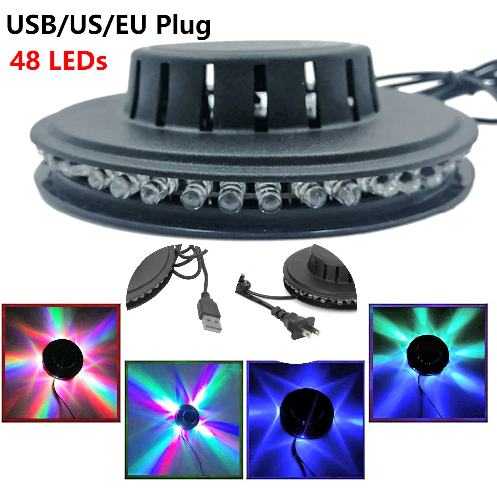 

8W/5W USB RGB Sound Activated Rotating Disco Light LED Ball Party Stage Strobe Lamp KTV Bar Show Home Decoration EU/US Plug