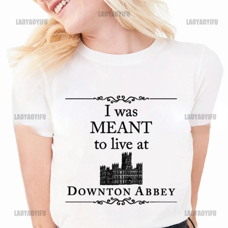 

Mens Clothing I Was Meant To Live At Downton Abbey T-Shirt Men Women Unisex Tee 100% Cotton Print Shirts