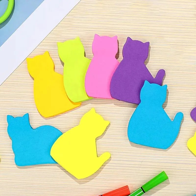 6pcs Cat PET Transparent Memo Sticky Note Paper Daily To Do It Check List Paperlaria School Stationery