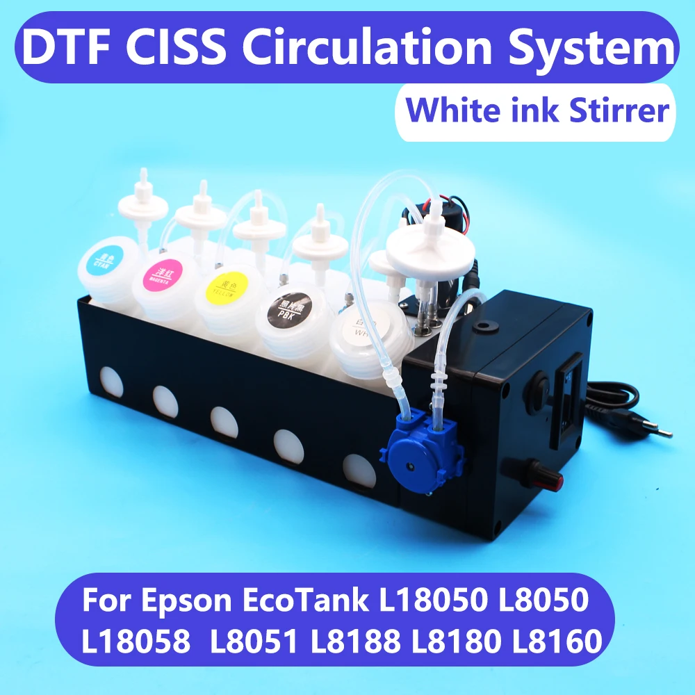 Imagem -02 - Dispositivo de Circulação de Tinta L18050 L8050 Dtf Sistema de Tanque Ciss Impressora Dtg Kits de Temporizador Misturador de Tinta Branca para Epson L1800 L800 L805 xp 600