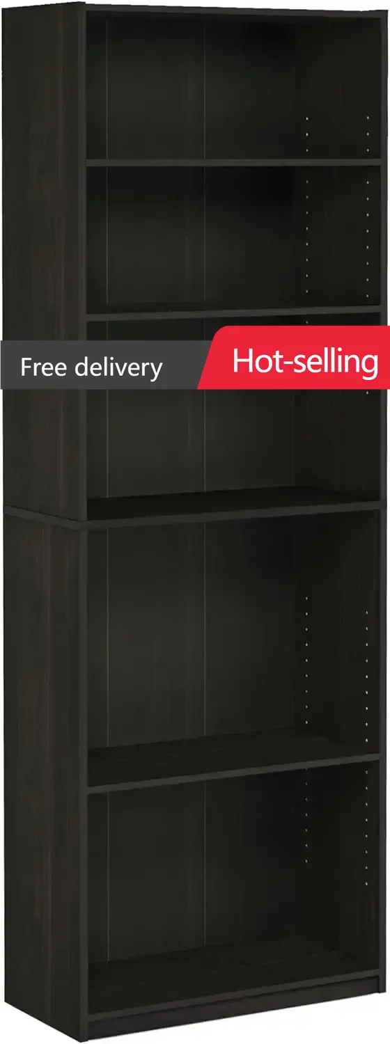 

FURINNO JAYA Simply Home 5-Shelf Bookcase, 5-Tier, Espresso