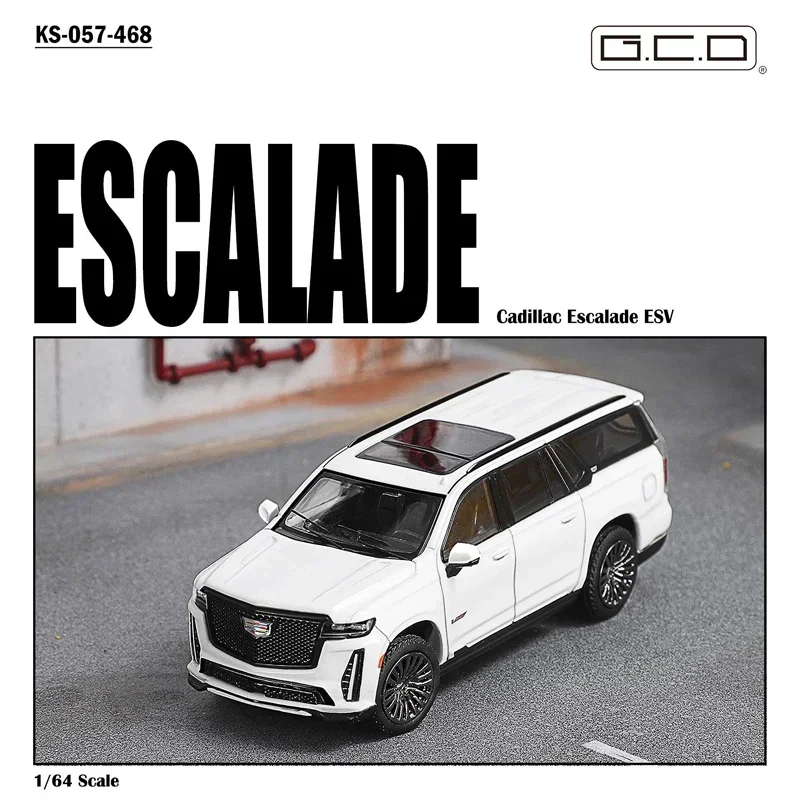 In Voorraad GCD 1/64 Cadillac Escalade ESV 2023 Legering Speelgoed Motorvoertuig Diecast Metaal Model Geschenken