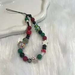 Cute Christmas Phone Chain Pendant Wrist Strap Anti-lost Lanyard Festival For iPhone Decorative Strap Bracelet Phone Accessories