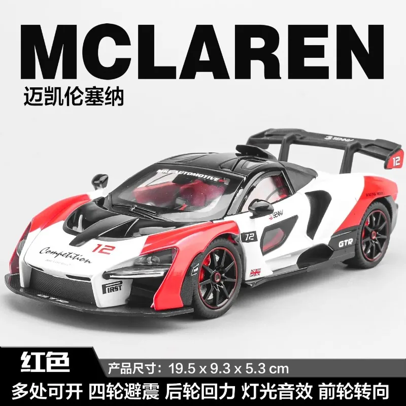 1:24 McLaren Senna Diecast Alloy Supercar Model with Openable Doors Front Wheel Steering for Car Collectors Hobby Display - view 6