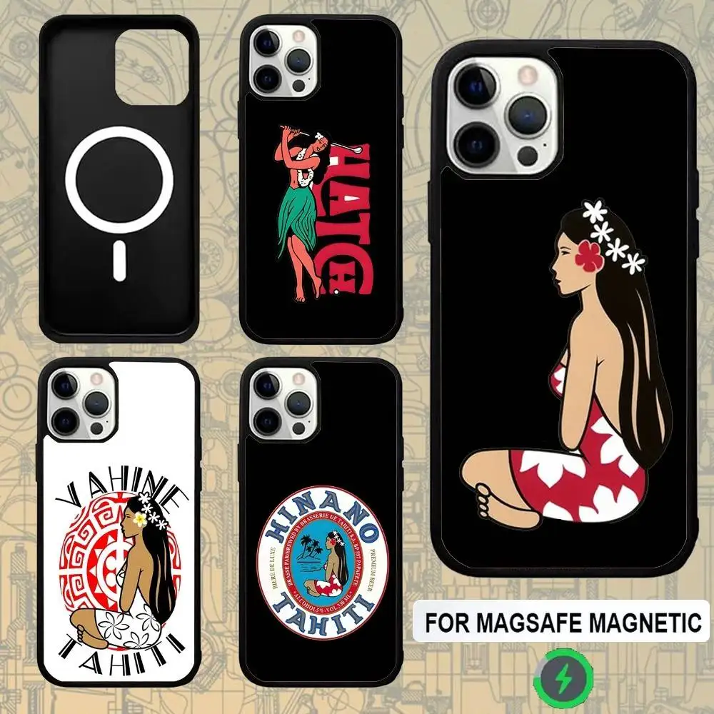 

Hinano Tahiti Girl For Magsafe Wireless Charger Case For iPhone 15,16,17,13,14,11,12,Pro,Max,Plus,E,Air,Mini Protection