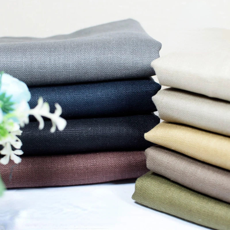 Pure Linen Fabric Clothing Spring Autumn Solid Color Suit Sofa Wholesale Cloth Per Meter Apparel Sewing Diy Material