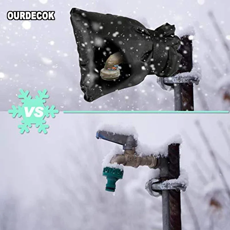 

Winter Waterproof Outdoor Faucet Cover Outside Garden Faucet Freeze Protection Sock Reusable Tap Protector