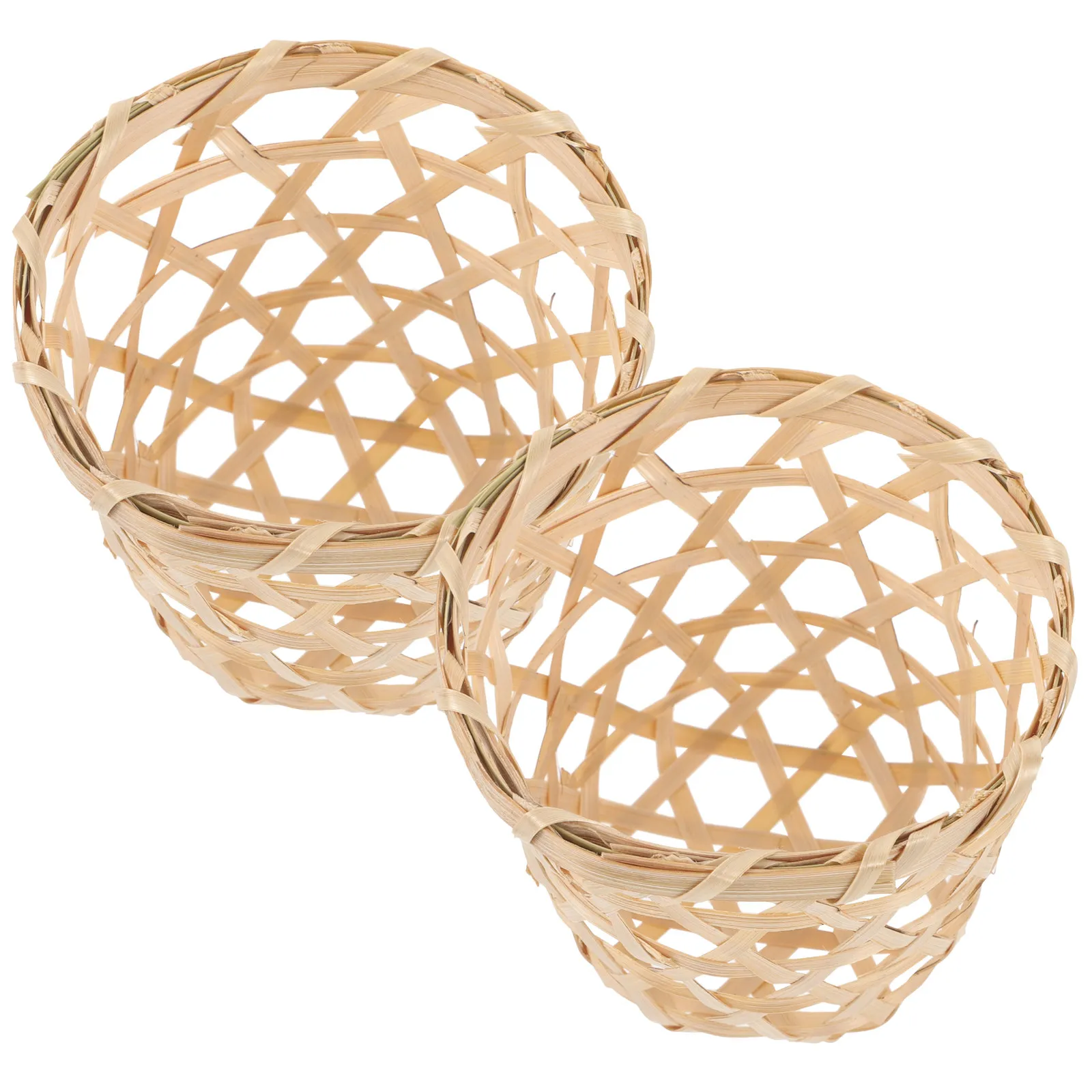 Bamboo Milk Tea Cup Holder Set – 2pcs Handwoven Eco-Friendly Reusable Drink Accessory for Home
