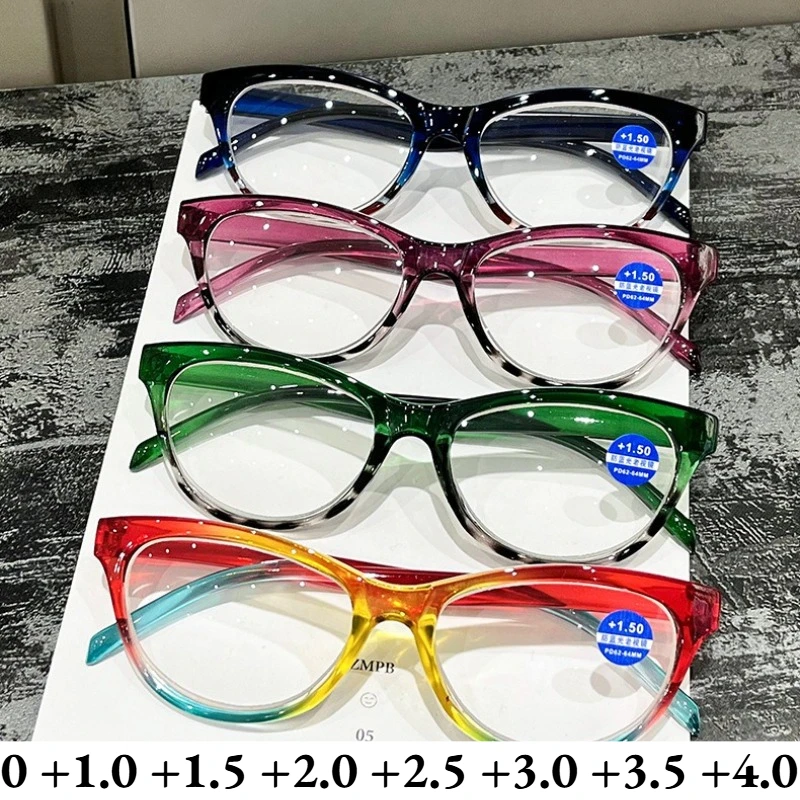 

Stylish Cat-Eye Anti-Blue Light Presbyopia Glasses Trendy High Definition Comfortable Reading Eyewear Unisex 0 To +4.0
